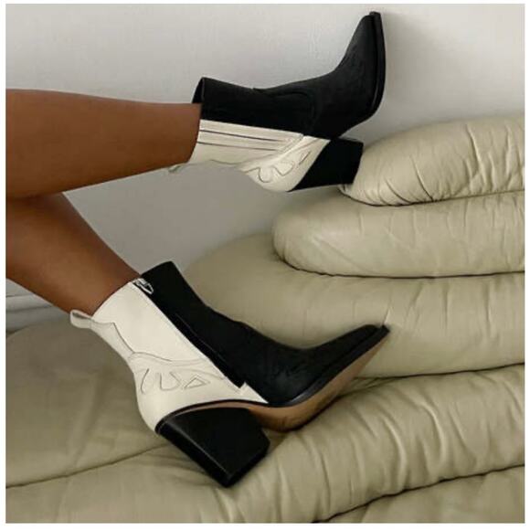 Dolce Vita Ramson Leather Color Block Western Booties -...